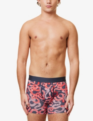 Justwears Mens Printed Pouch Pack Of Three Stretch-modal Boxer Briefs Year Of The Snake In Year Of The Snake