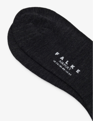 Falke Mens  Airport Heat-regulating Wool-blend Knitted Socks In 3080 Anthra.mel
