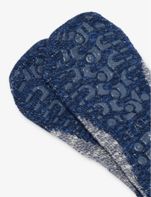 Falke Mens  Lodge Homepad Cotton-blend Knitted House Socks In 6340 Storm