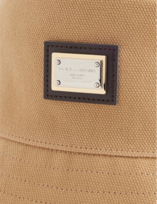 DOLCE & GABBANA: Logo-Plaque Cotton Bucket Hat