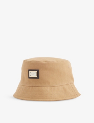 DOLCE & GABBANA: Logo-Plaque Cotton Bucket Hat