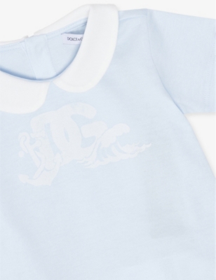 DOLCE & GABBANA: Logo-Print Cotton Romper and Hat Gift Set 0-9 months