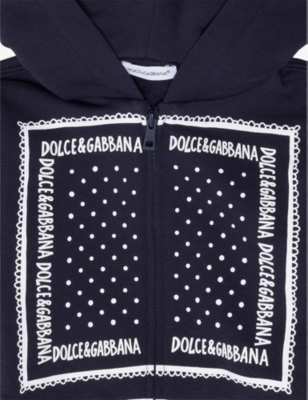 DOLCE & GABBANA: Logo-Print Cotton Hoody 9 months-30 months