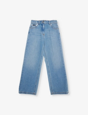 Dolce & Gabbana Kids' Variante Abbinata Brand-patch Denim Jeans 6-12+ Years