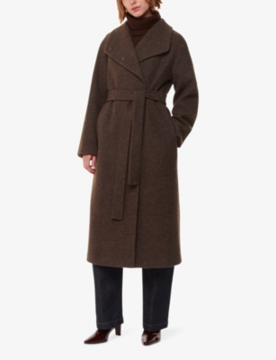 Whistles Womens Morgan Funnel-neck Wool Coat Cream In Cream