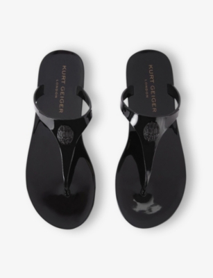 Kurt Geiger Womens  London Maddison Faux-leather Flat Sandals