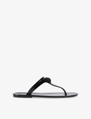 Kurt Geiger Womens  London Maddison Faux-leather Flat Sandals