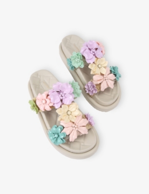 KURT GEIGER LONDON: Orson Flower Woven Sandals