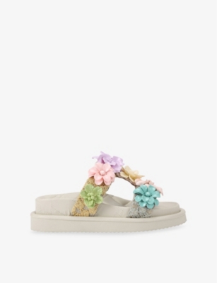 KURT GEIGER LONDON: Orson Flower Woven Sandals