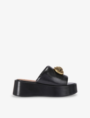 Kurt Geiger Chelsea Flatform Mules In Black