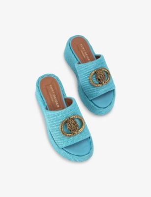 KURT GEIGER LONDON: Chelsea Logo-Embellished Woven Platform Sandals