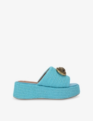 KURT GEIGER LONDON: Chelsea Logo-Embellished Woven Platform Sandals