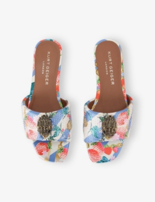 KURT GEIGER WOMENS KURT GEIGER LONDON KENSINGTON WOVEN SANDALS 