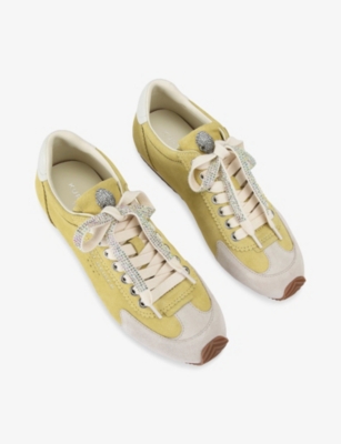 Kurt Geiger Suede Islington Low-top Sneakers In Yellow