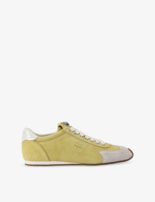 Kurt Geiger Suede Islington Low-top Sneakers In Yellow