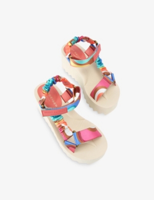 Kurt Geiger Satin Orion Wedge Sandals In Mult/other