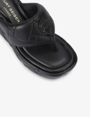 KURT GEIGER LONDON: Kensington Puff Leather Wedge Sandals