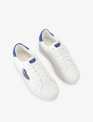 KURT GEIGER WOMENS LANA LEATHER LOW-TOP TRAINERS DENIM EUR 37 / 4 UK 