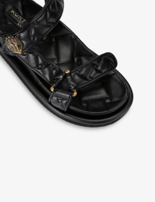Kurt Geiger Quilted Orson Sandals In Black