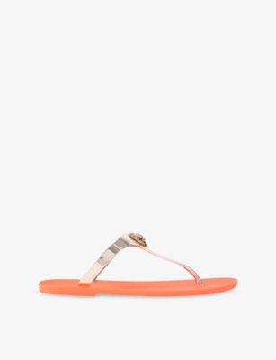 KURT GEIGER WOMENS BRONZE COM MADDISON FAUX-LEATHER SANDALS EUR 38/5 UK 