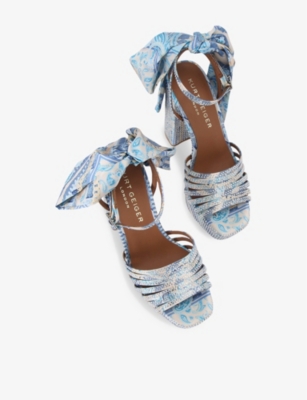 KURT GEIGER LONDON: Pierra Ankle-Tie Woven Platform Heels