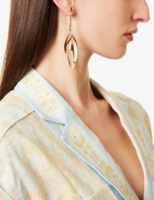 ZIMMERMANN WOMENS FLOW 12CT YELLOW-GOLD PLATED BRASS DROP EARRINGS 