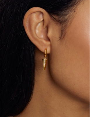 ASTLEY CLARKE: Large Shard Drop 18ct gold vermeil hoop earrings