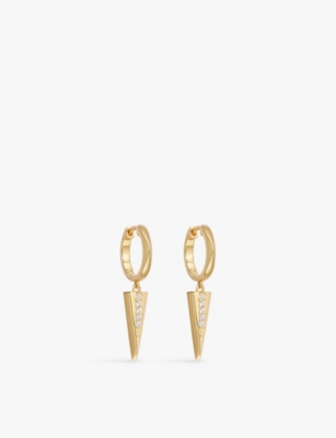 ASTLEY CLARKE: Large Shard Drop 18ct gold vermeil hoop earrings