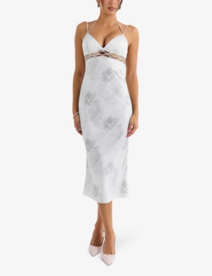 Mistress Rocks Marble Satin Slipdress In Marble