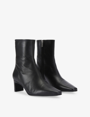 Azzurra Heeled Faux-Leather Ankle Boots