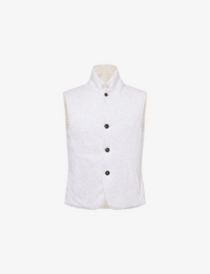 ELEVENTY: Reversible Padded Linen and Cotton-Blend Gilet