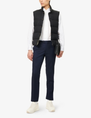 ELEVENTY: High-Neck Padded Linen Gilet