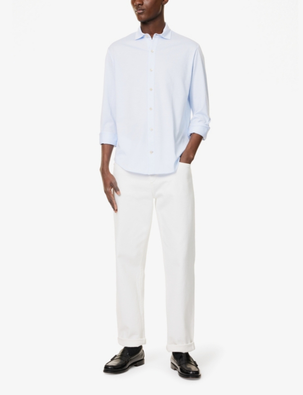 Long-Sleeve Regular-Fit Cotton Shirt