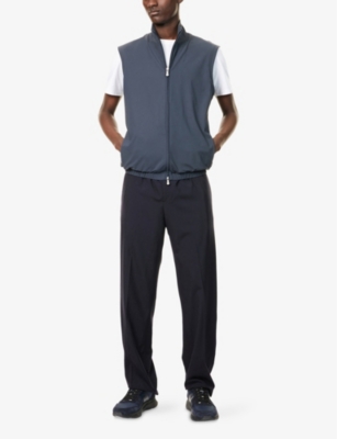 ELEVENTY: High-Neck Two-Zip-Pockets Stretch-Woven Vest