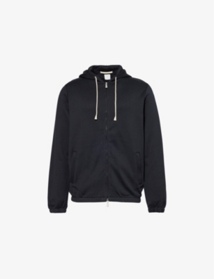 ELEVENTY: Two-Zip-Pockets Elasticated-Trims Cotton-Blend Hoody