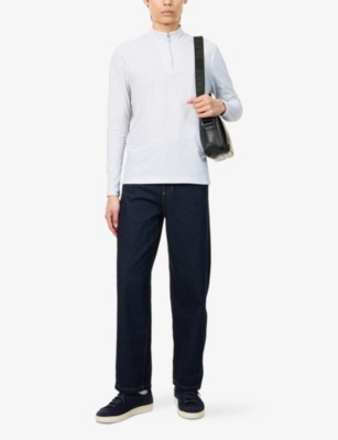 ELEVENTY: Golf Quarter-Zip Stretch-Woven Top