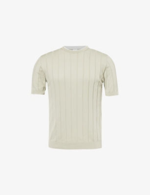 ELEVENTY: Crew-Neck Ribbed-Knit Cotton T-Shirt
