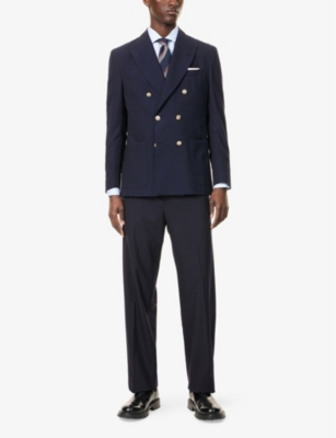 ELEVENTY: Textured Double-Breasted Stretch-Wool Blazer