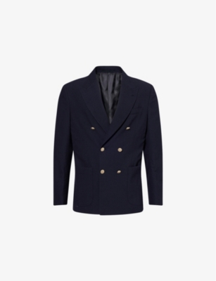ELEVENTY: Textured Double-Breasted Stretch-Wool Blazer