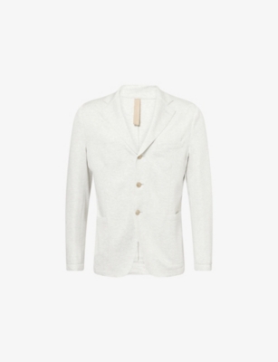 ELEVENTY: Herringbone Notch-Lapels Stretch-Woven Blazer