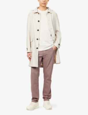 ELEVENTY: Hooded Longline Silk Overcoat
