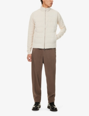 Eleventy Mens Reversible Suede Regular-fit Leather-down Gilet Sabbia E Sabbia In Sabbia E Sabbia