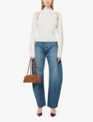 ALAIA: Cut-Out High-Neck Wool Jumper