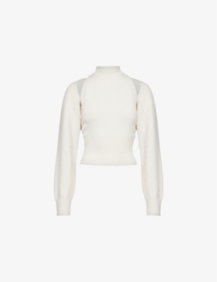 ALAIA: Cut-Out High-Neck Wool Jumper