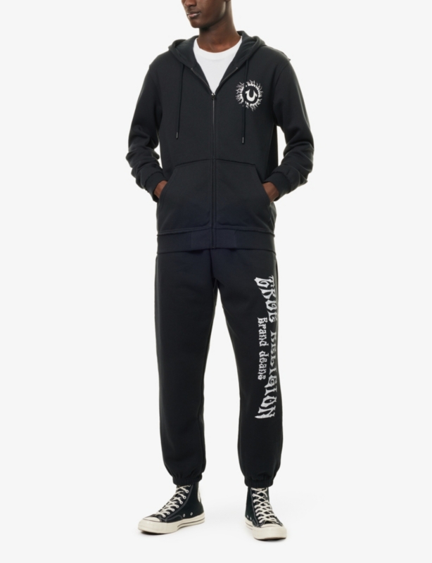 Blazing Tour Appliqué Zip-Through Cotton-Jersey Hoody