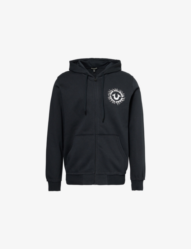 Blazing Tour Appliqué Zip-Through Cotton-Jersey Hoody