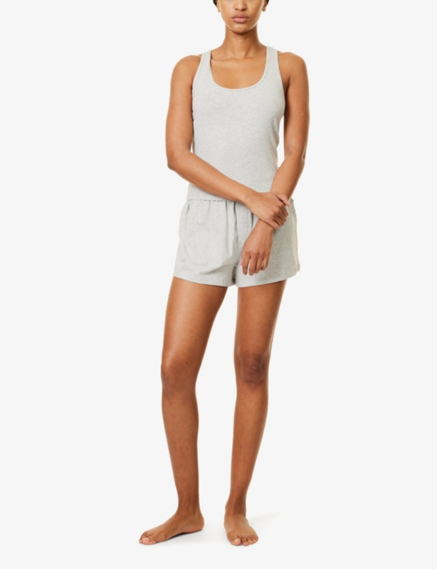 Racer-back sleeveless jersey vest top