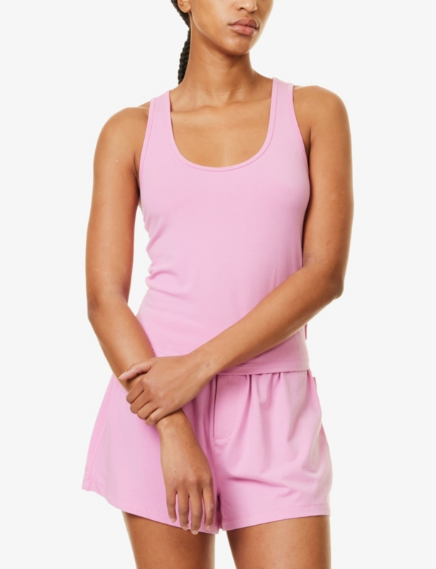 Racer-back sleeveless jersey vest top