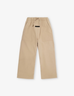 FEAR OF GOD ESSENTIALS: Two-patch-pockets brand-patch stretch-woven trousers 14-16 years