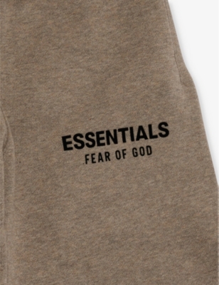 FEAR OF GOD ESSENTIALS: Drawstring-waistband brand-print cotton-blend jogging bottoms 14-16 years